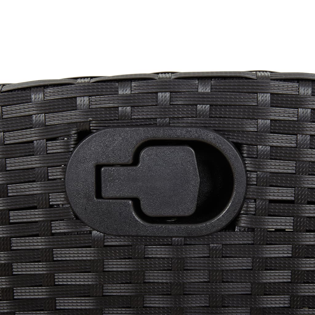 Garden reclining armchair with cushions black synthetic rattan