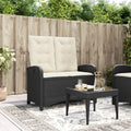 Garden reclining armchair with cushions black synthetic rattan