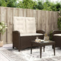 Brown synthetic rattan garden reclining armchair with cushions