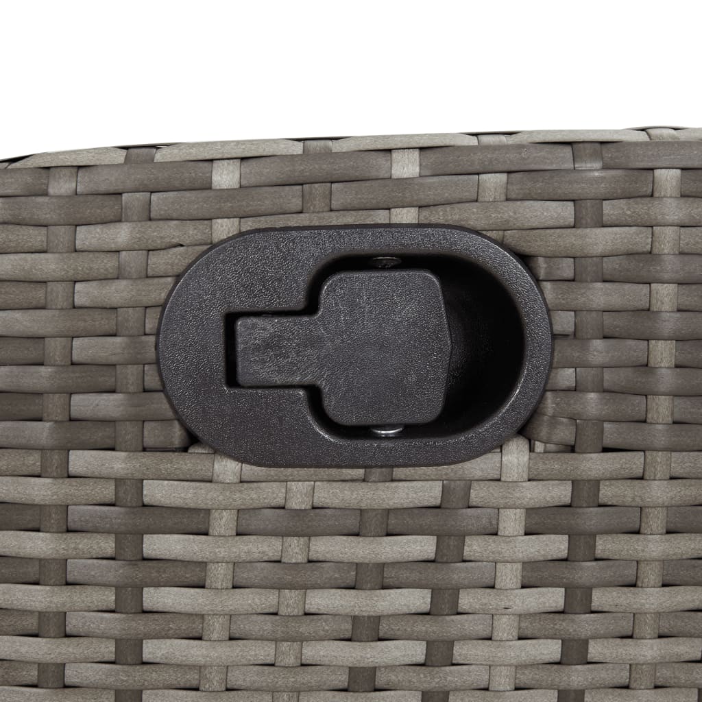 Reclining garden armchair with cushions grey synthetic rattan