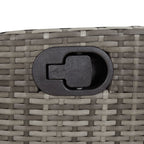 Reclining garden armchair with cushions grey synthetic rattan