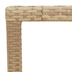 PE rattan and acacia wood garden table beige 90x90x75 cm