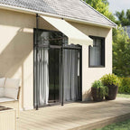 Toldo retráctil aluminio y tela amarillo y blanco 3,5x2,5 m