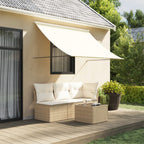 Toldo retráctil aluminio y tela amarillo y blanco 3,5x2,5 m