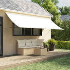 Toldo retráctil aluminio y tela amarillo y blanco 3,5x2,5 m