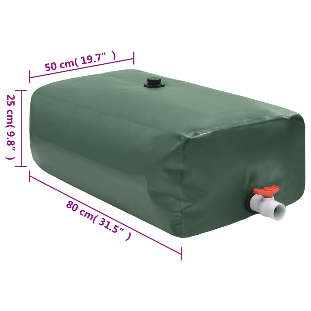 Depósito de agua plegable con grifo PVC 100 l
