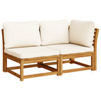 Juego de muebles jardín 6 pzas con cojines madera maciza acacia