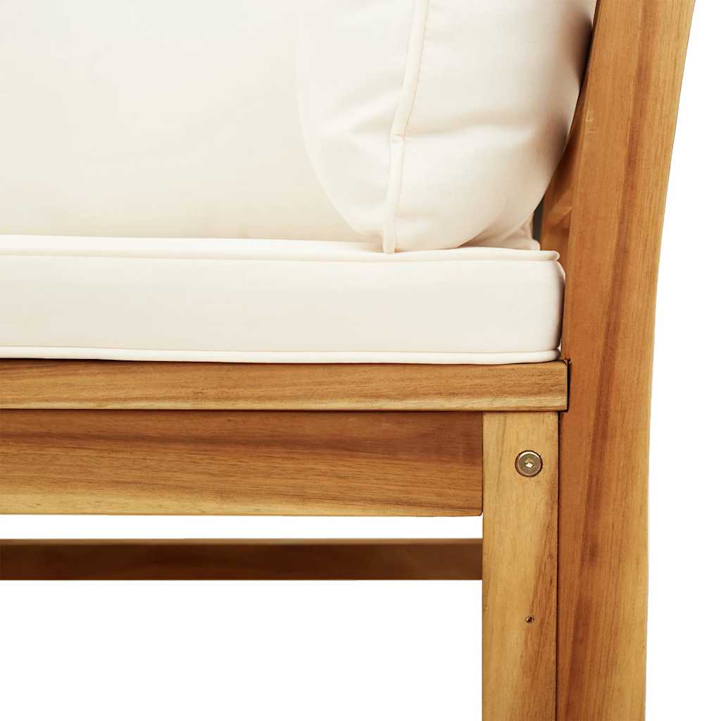 Juego de muebles jardín 6 pzas con cojines madera maciza acacia