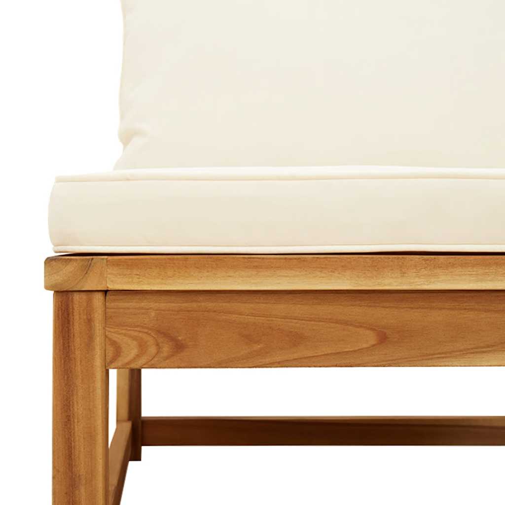 Juego de muebles jardín 5 pzas con cojines madera maciza acacia