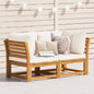 2-seater garden sofa with cushions, solid acacia wood