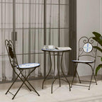 Juego de bistro de 3 piezas polipropileno y madera maciza beige