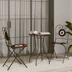 Juego de bistro de 3 piezas polipropileno y madera maciza beige