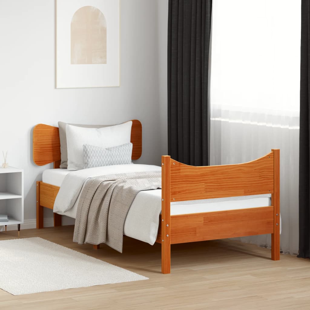 Estructura de cama sin colchón madera de pino maciza 120x200 cm