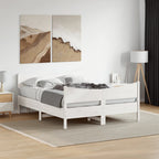 Estructura de cama madera maciza de pino blanco 120x190 cm