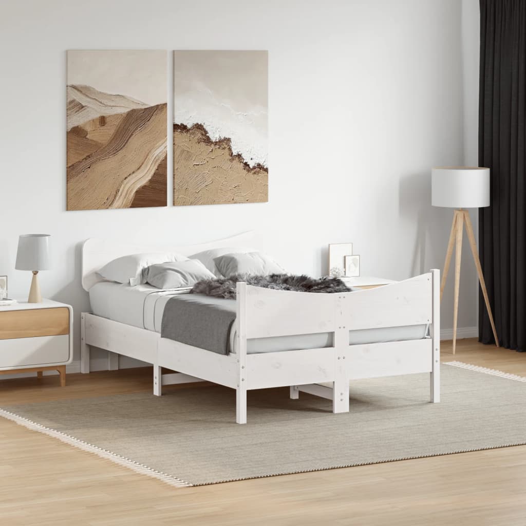 Estructura de cama sin colchón madera de pino maciza 120x200 cm