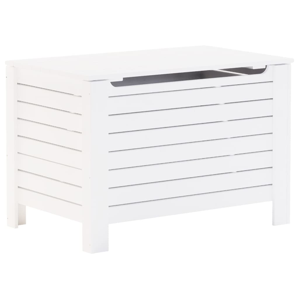 Caixa de arrumação e tampa RANA madeira maciça branca 100x49x54cm