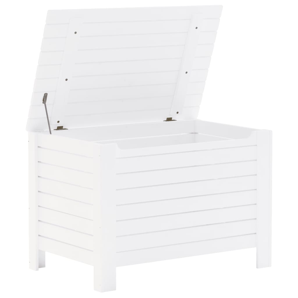 Caixa de arrumação e tampa RANA madeira maciça branca 100x49x54cm
