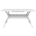 Juego de comedor de jardín 5 piezas aluminio fundido blanco