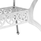 Juego de comedor de jardín 5 piezas aluminio fundido blanco