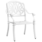Juego de comedor de jardín 5 piezas aluminio fundido blanco