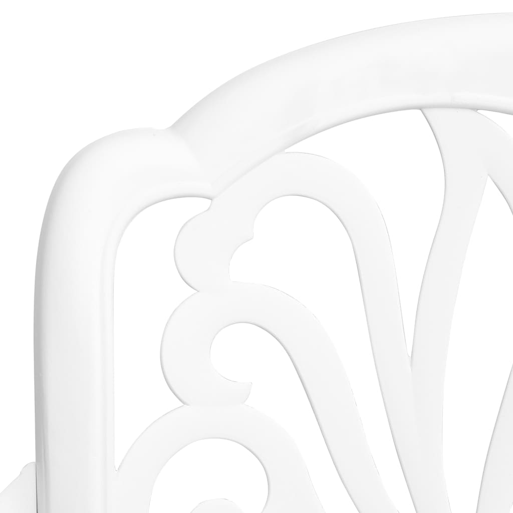 Juego de comedor de jardín 5 piezas aluminio fundido blanco
