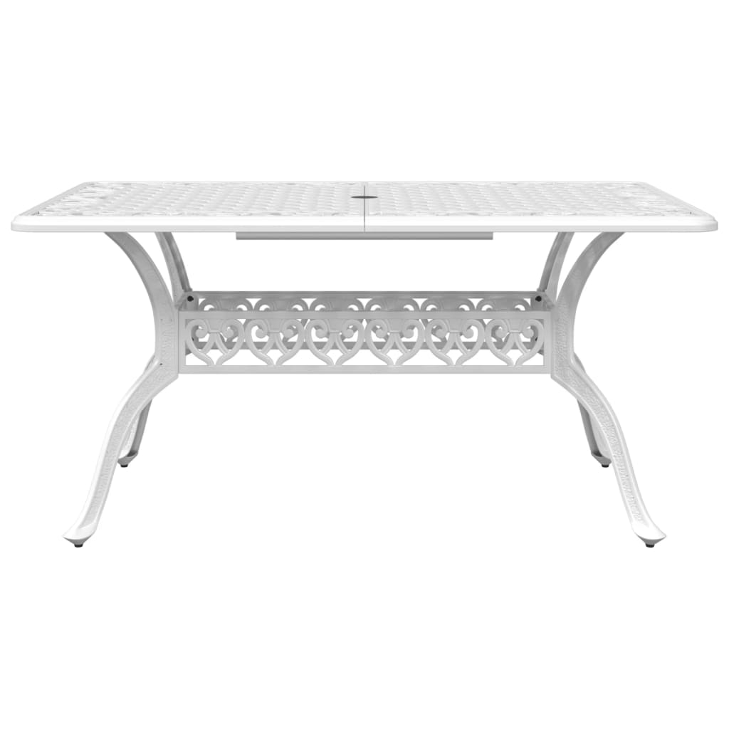 Juego de comedor de jardín 7 piezas aluminio fundido blanco