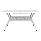 Juego de comedor de jardín 7 piezas aluminio fundido blanco