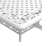 Juego de comedor de jardín 7 piezas aluminio fundido blanco
