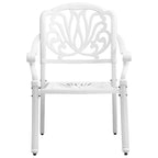 Juego de comedor de jardín 7 piezas aluminio fundido blanco