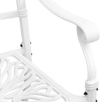 Juego de comedor de jardín 7 piezas aluminio fundido blanco