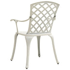 Sillas de jardín 6 unidades aluminio fundido blanco