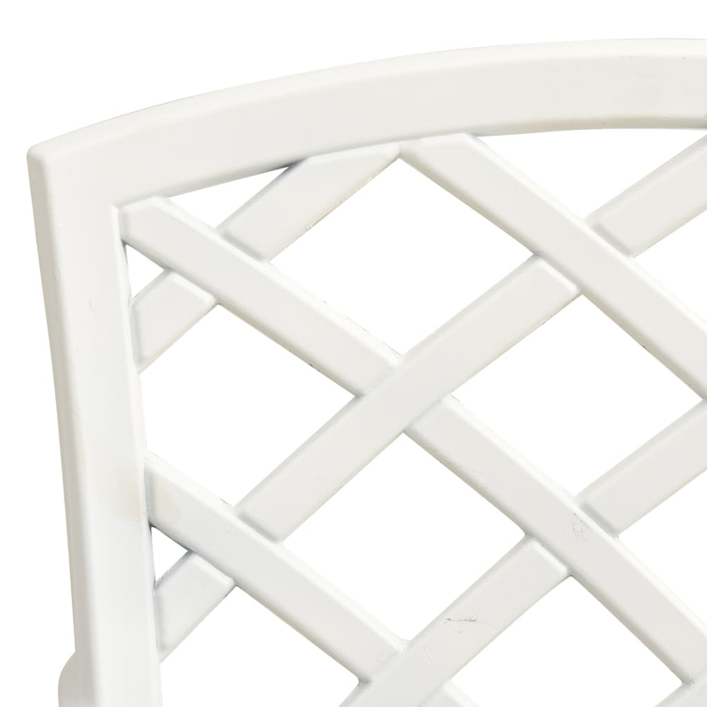 Sillas de jardín 6 unidades aluminio fundido blanco