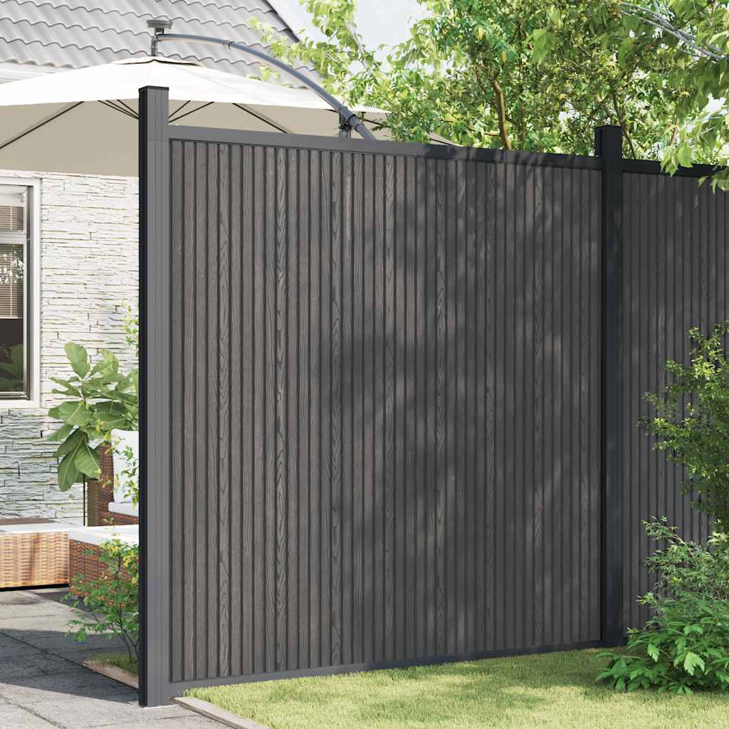 Panel de valla WPC gris 1045x186 cm