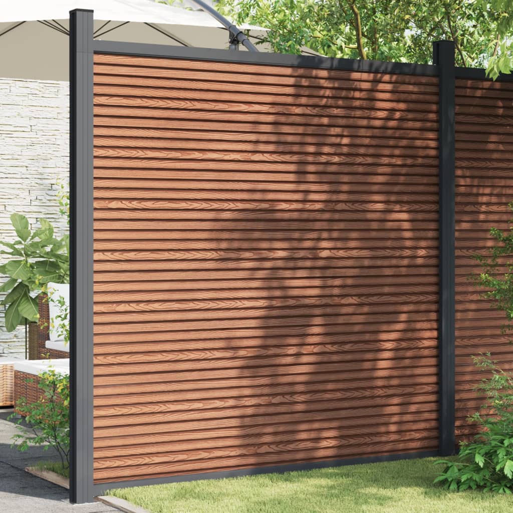Panel de valla WPC gris 1045x186 cm