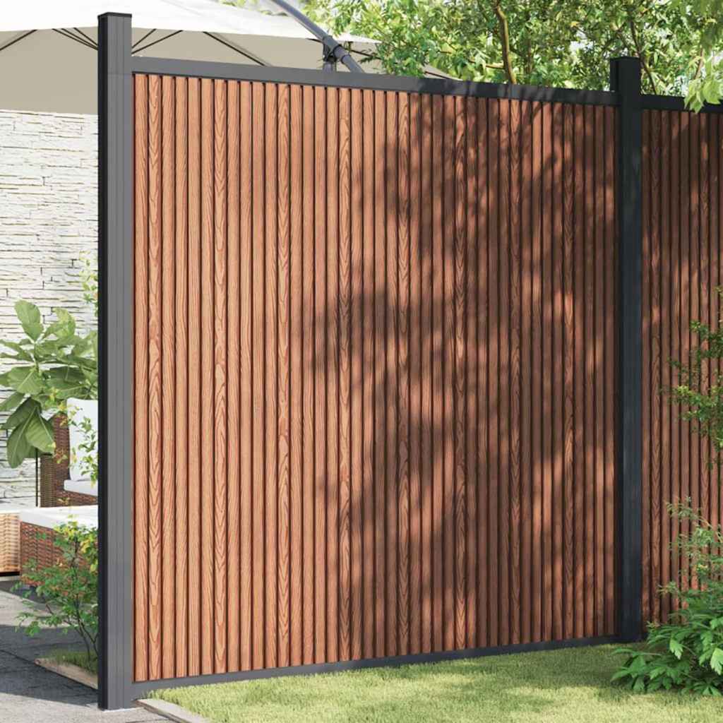 Panel de valla WPC gris 1045x186 cm