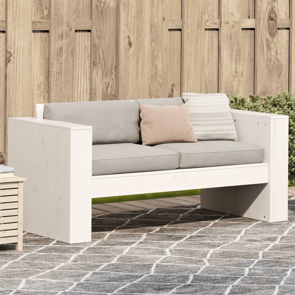 Sofá de jardín 2 plazas madera de pino marrón cera 134x60x62 cm