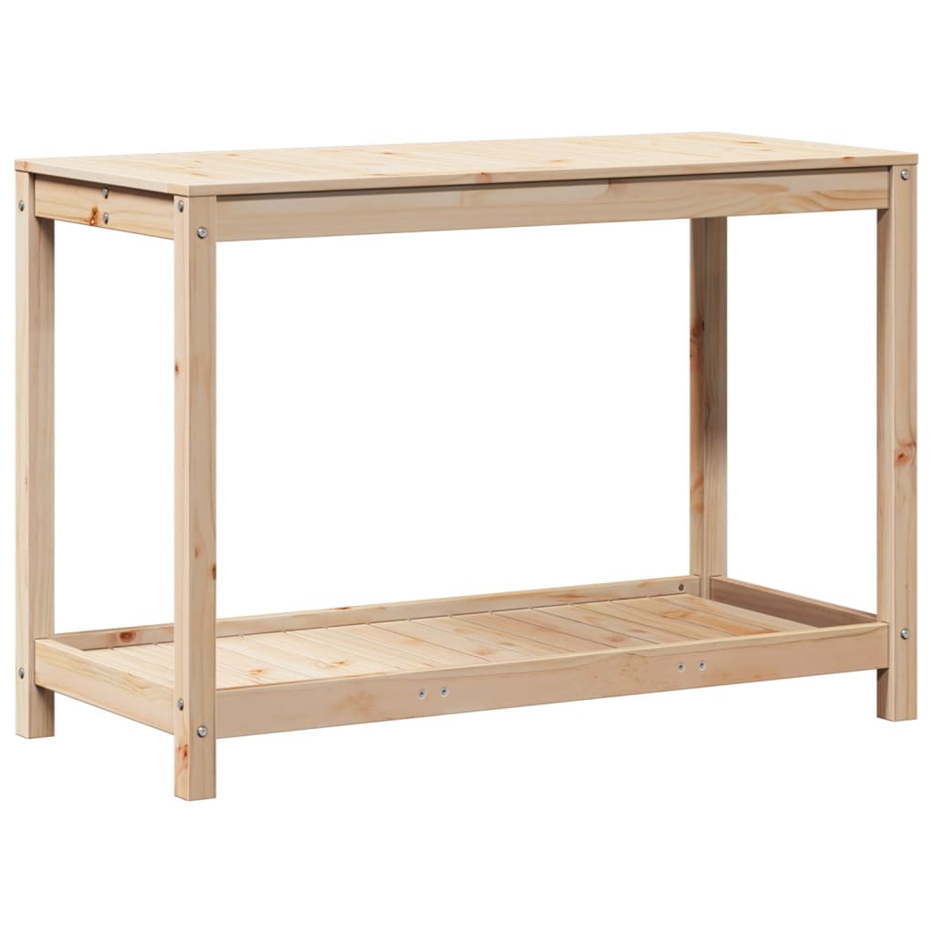 Mesa de plantación con estante madera maciza pino 108x50x75 cm