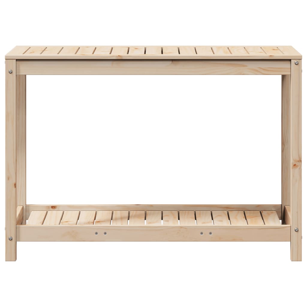 Mesa de plantación con estante madera maciza pino 108x50x75 cm