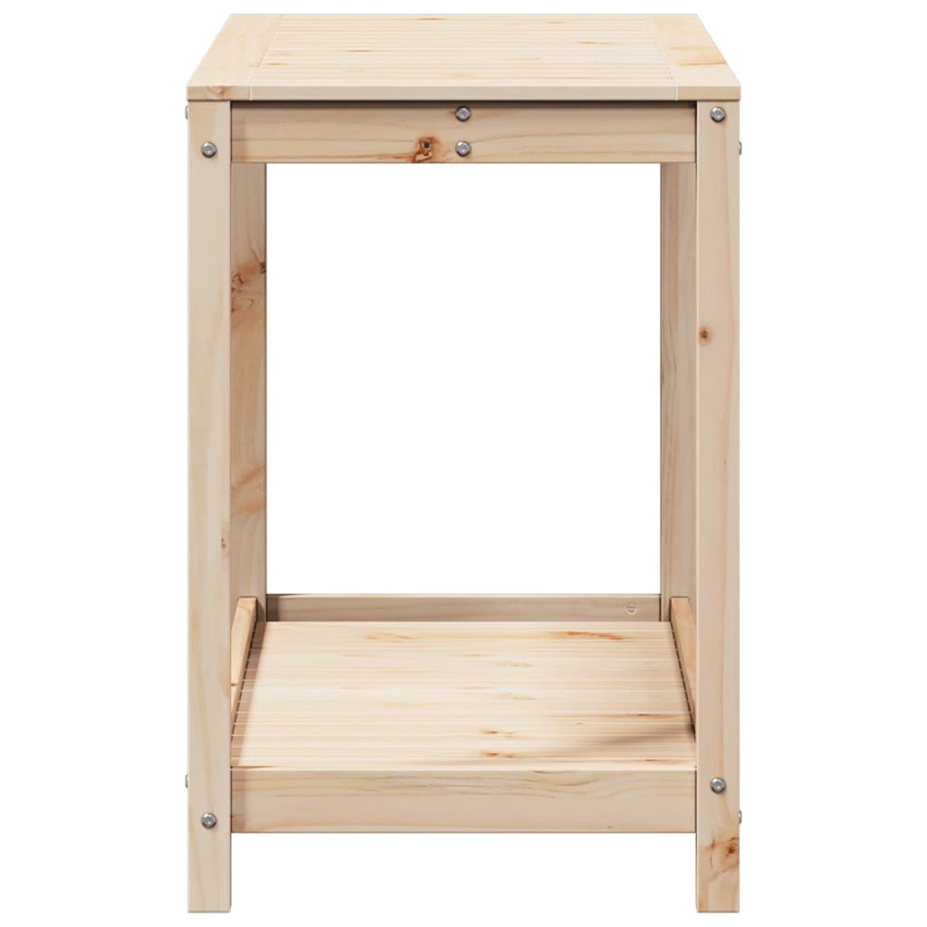 Mesa de plantación con estante madera maciza pino 108x50x75 cm