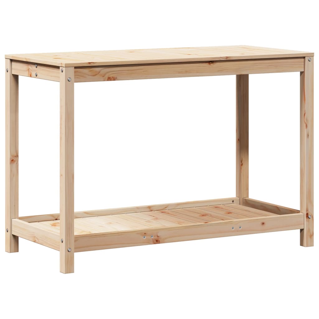 Mesa de plantación con estante madera maciza pino 108x50x75 cm