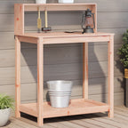 Mesa de plantación con estante madera maciza pino 108x50x75 cm