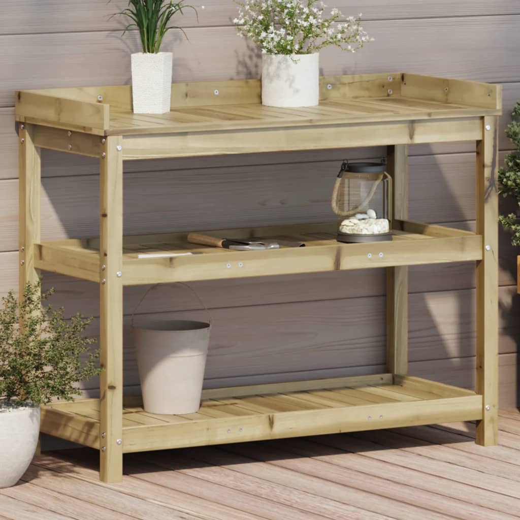 Mesa de plantación con estante madera maciza pino 108x50x75 cm