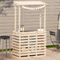 Solid wood garden bar table with roof 112.5x57x195.5 cm