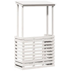 Solid Wood Garden Bar Table White 112.5x57x195.5 cm