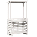 Solid Wood Garden Bar Table White 112.5x57x195.5 cm