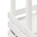 Solid Wood Garden Bar Table White 112.5x57x195.5 cm