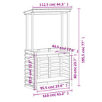 Solid Wood Garden Bar Table White 112.5x57x195.5 cm