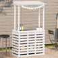 Mesa alta bar de jardín madera maciza blanco 112,5x57x195,5 cm