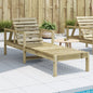 Impregnated pine wood sun lounger 199.5x62x55 cm