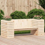 Banco con jardineras madera maciza de pino 167,5x60x65 cm